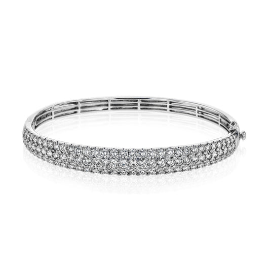 Simon-Set Bangle in 18k Gold with Diamonds