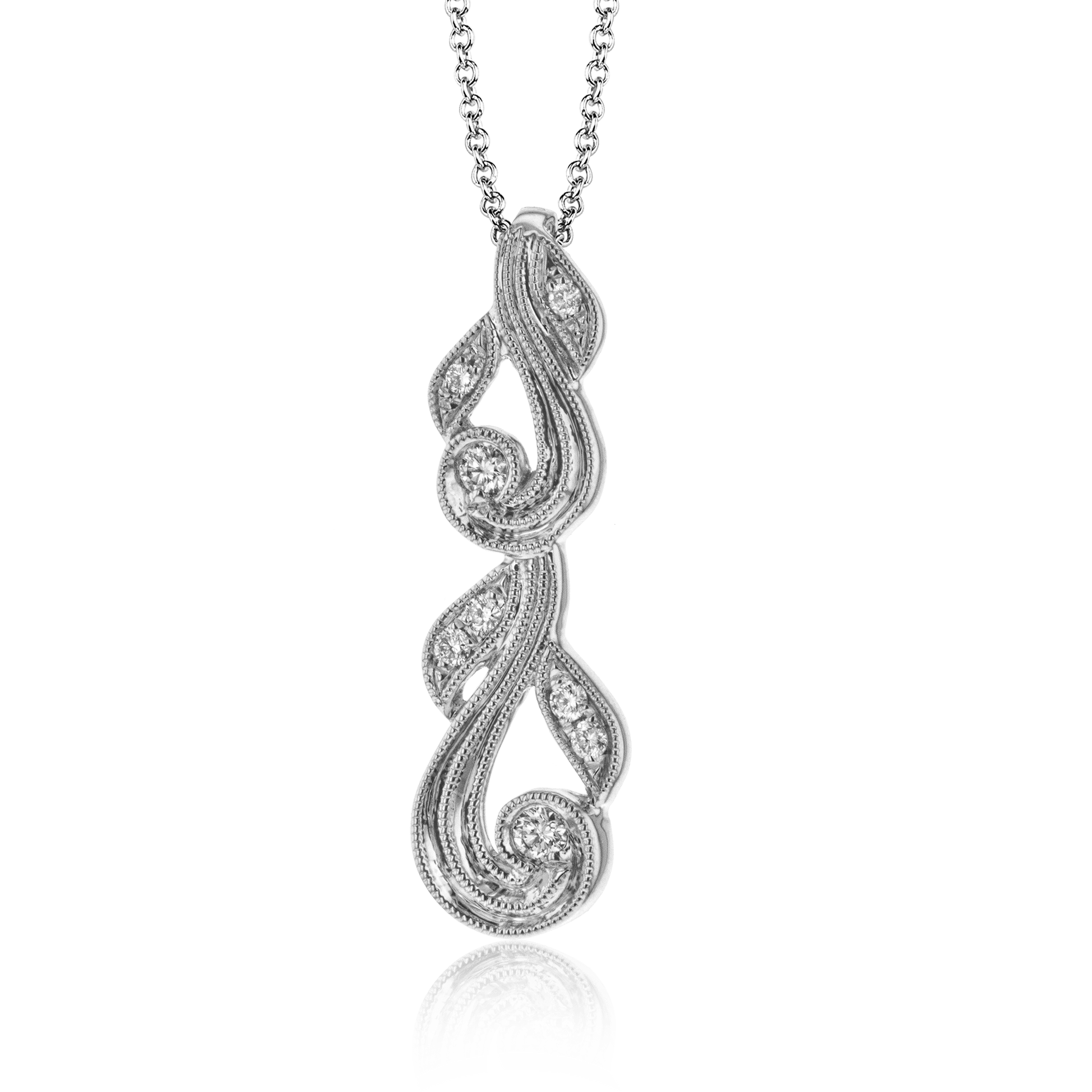 Trellis Pendant Necklace in 18k Gold with Diamonds