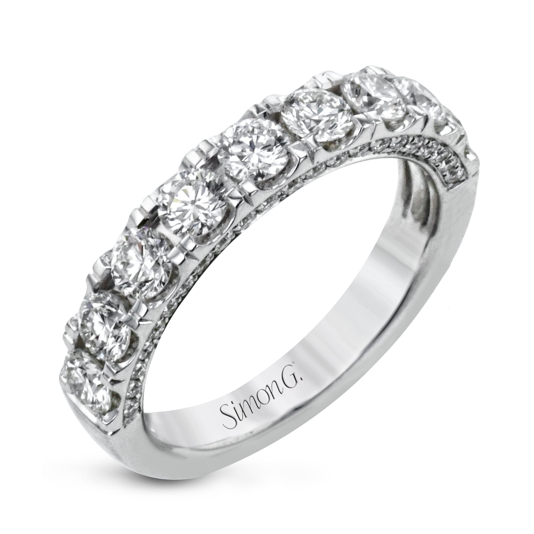 Wedding Band in 18k Gold with Diamonds