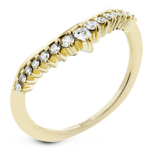 Wedding Band in 18k Gold with Diamonds