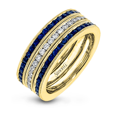 Wedding Band Set In 18k Gold With Diamonds