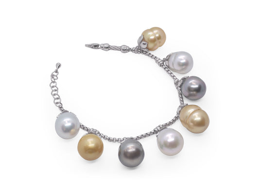 ALOR Stainless Steel White Pearl Bracelet  06-32-P808-03