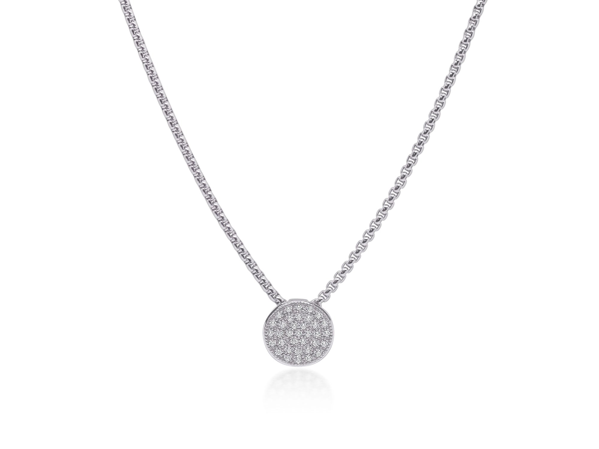 ALOR Grey Chain Taking Shapes Disc Necklace with 14K Gold & Diamonds