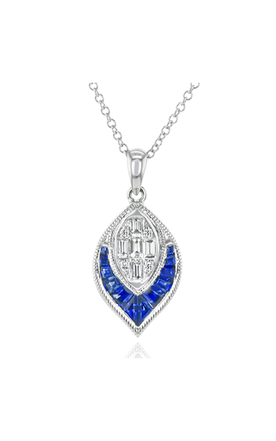 Sapphire Pendant Necklace in 18k Gold with Diamonds LP4780