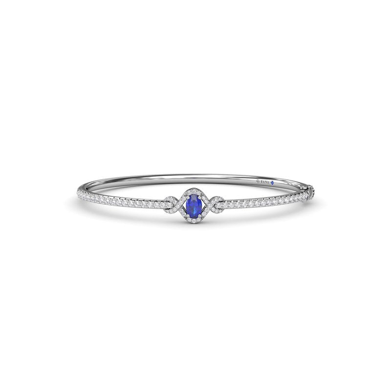 Love Knot Sapphire and Diamond Bangle Bracelet BB1884S - TBird
