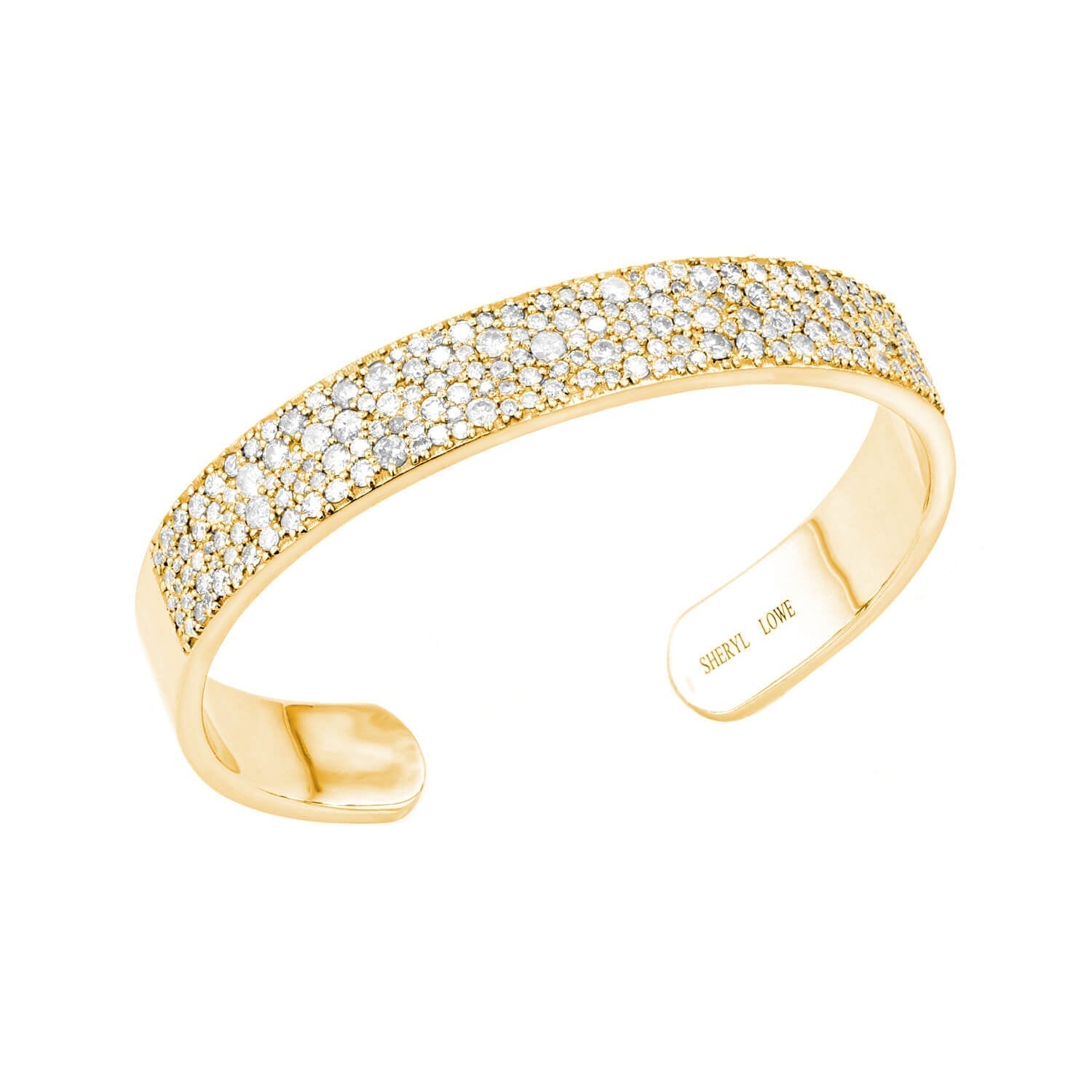 Diamond Cobblestone 14K Gold Cuff Bracelet  BG000847 - TBird