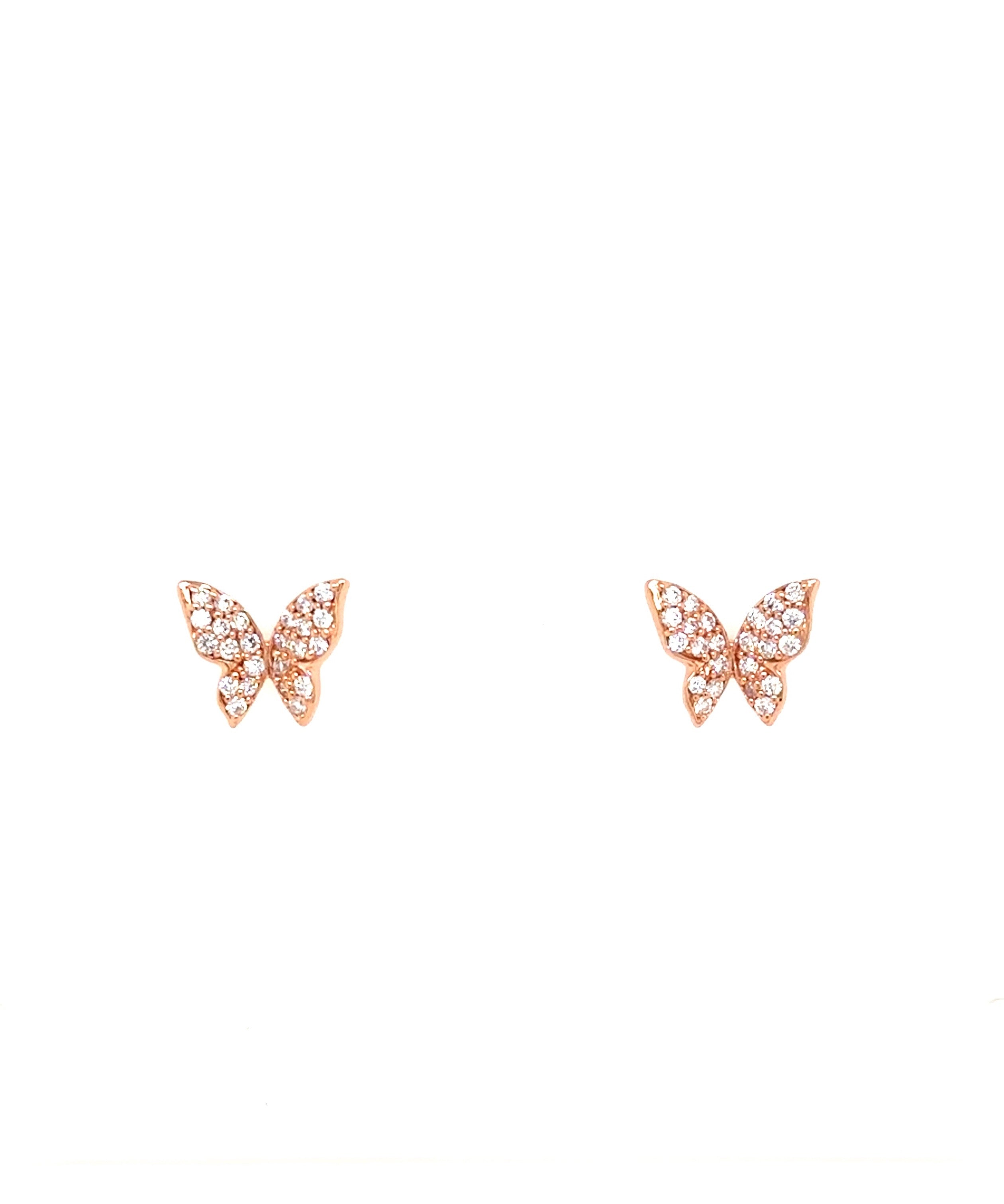 Butterfly and Diamond Stud Earrings 569-JSA