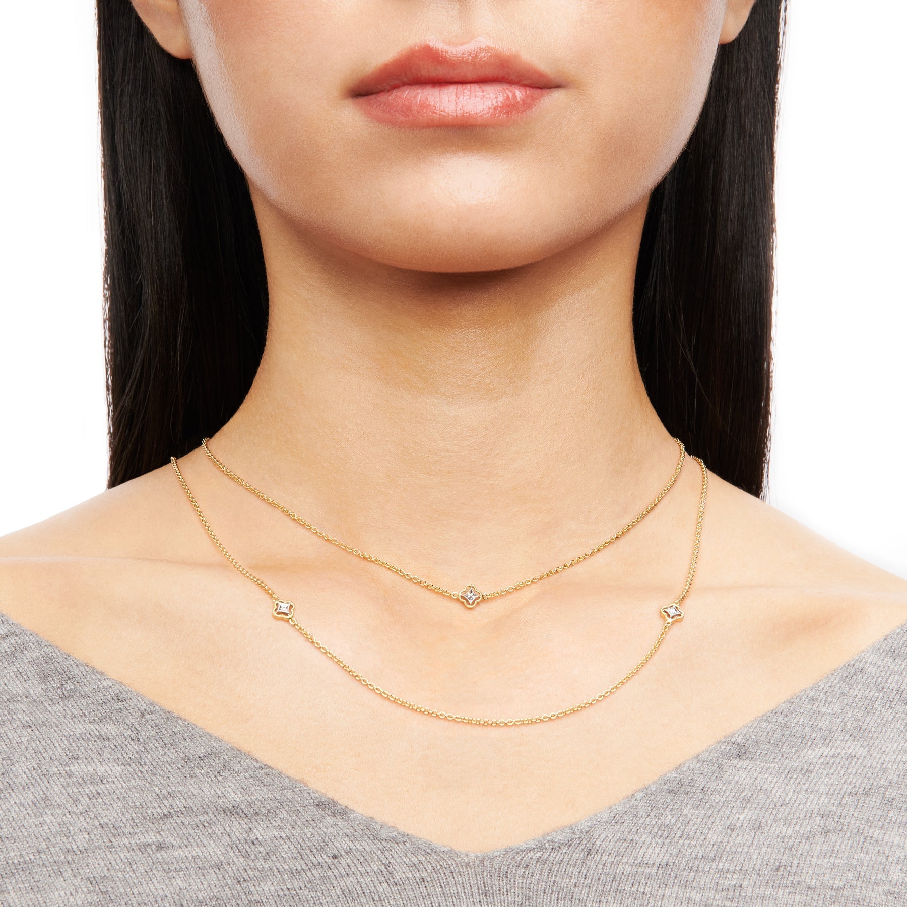 Trellis Necklace in 18k Gold with Diamonds CH114