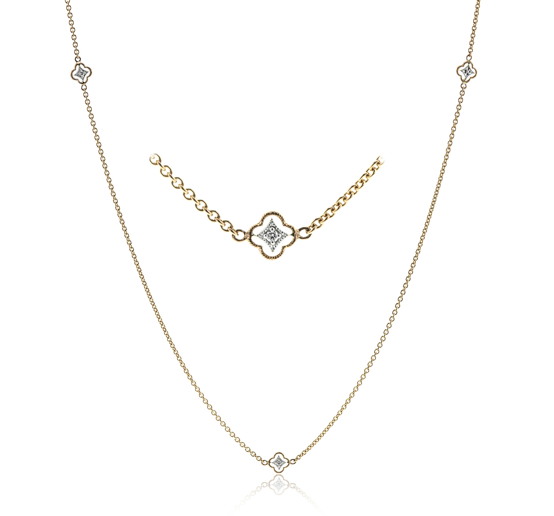 Trellis Necklace in 18k Gold with Diamonds CH114
