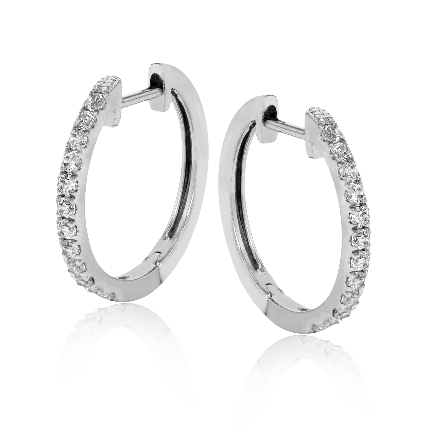 Huggie Hoop Earrings in 18k Gold with Diamonds ER369
