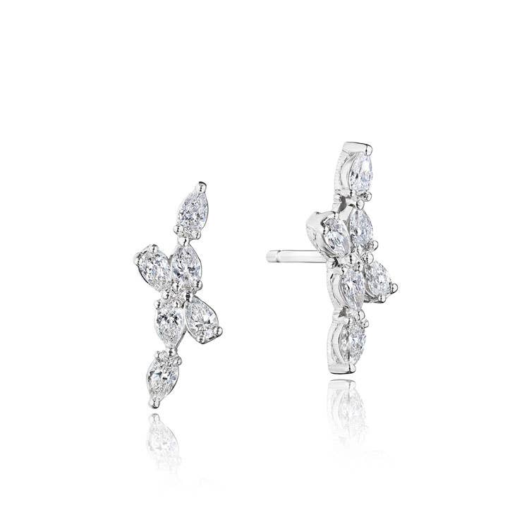 Stilla | Pear Diamond Earrings in 18k White Gold FE829