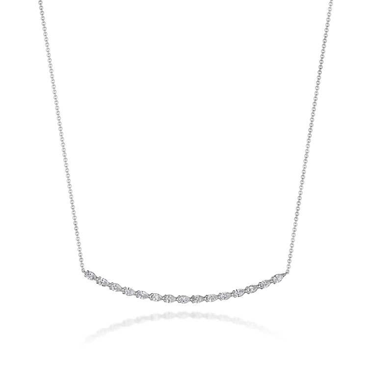 Stilla | Pear Diamond Necklace in 18k White Gold FN67517