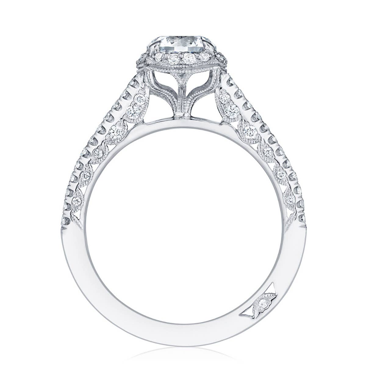 Petite Crescent | Round with Cushion Bloom Engagement Ring HT254715CU65