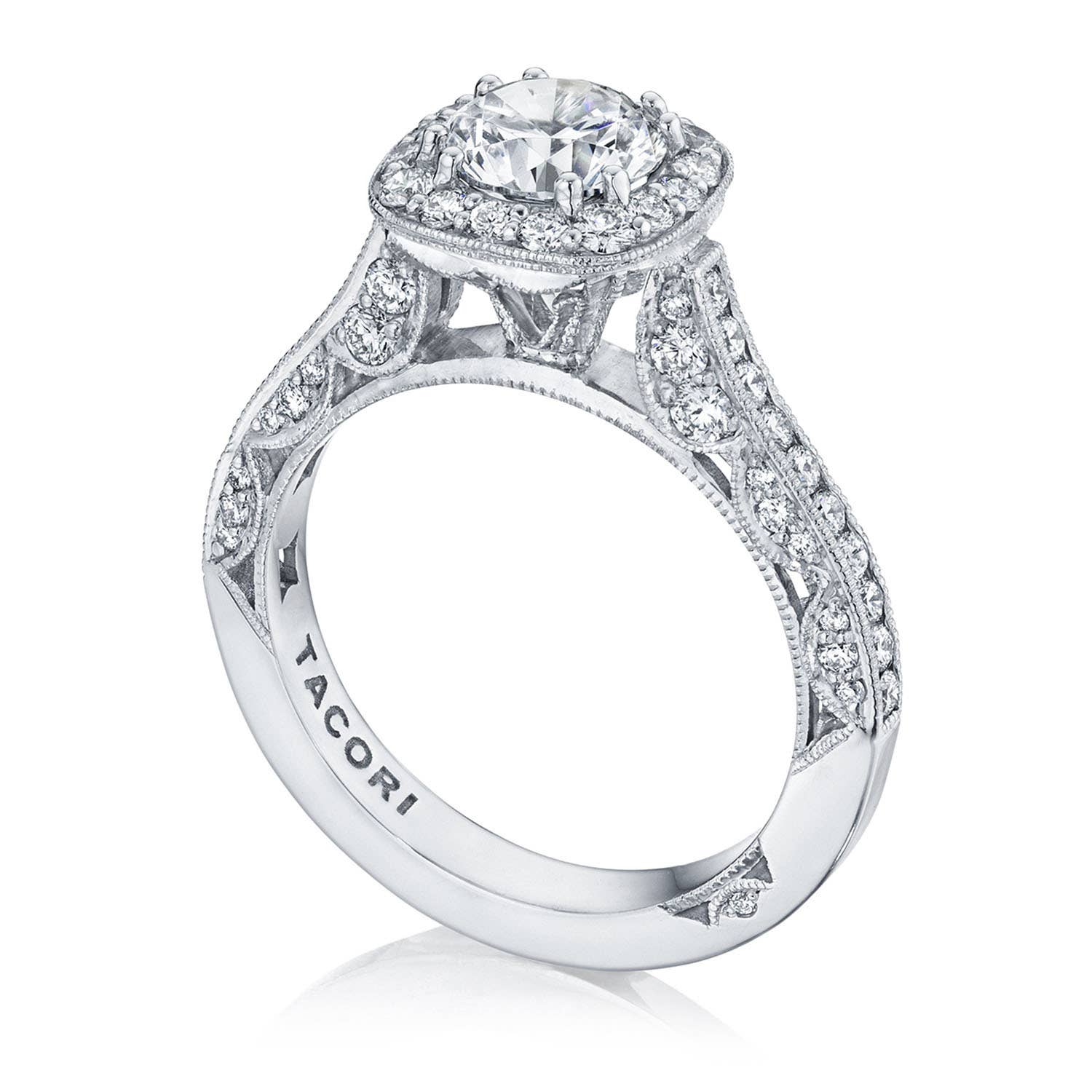 Classic Crescent | Round with Cushion Bloom Engagement Ring HT2550CU65