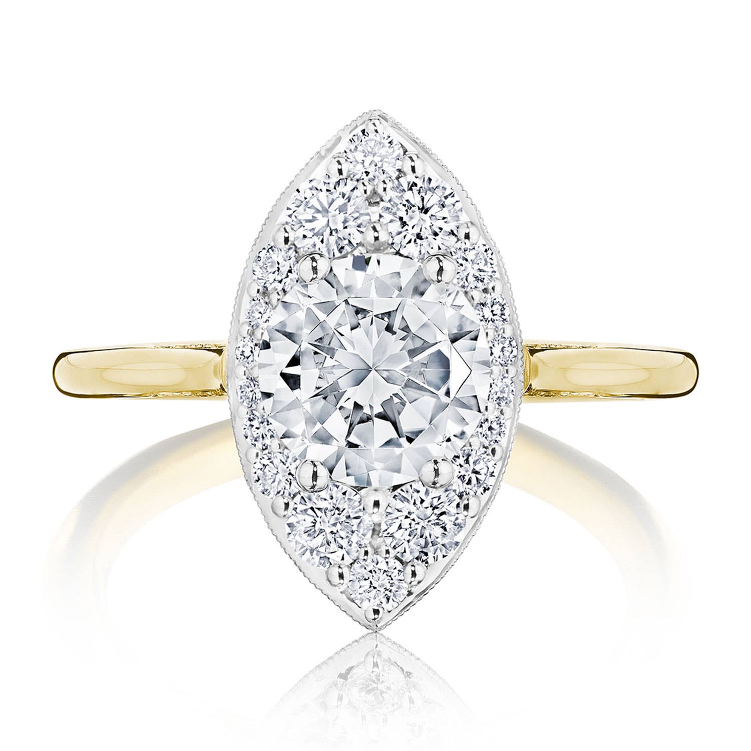 Simply TACORI | Round, Marquise Bloom Engagement Ring HT2577RDMQ7YW