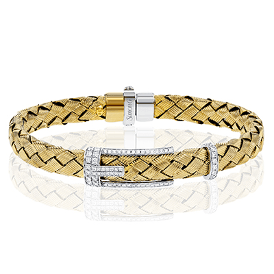 Men's Buckle Bracelet In 18k Gold With Diamonds LB2085