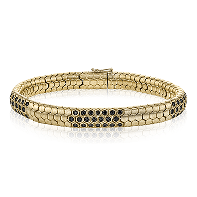 Men's Bracelet In 14k Gold With Black Diamonds LB2288