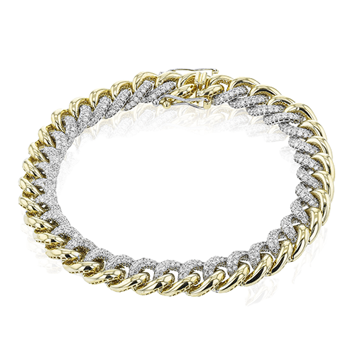 Chain Link Bracelet in 18k Gold with Diamonds LB2408