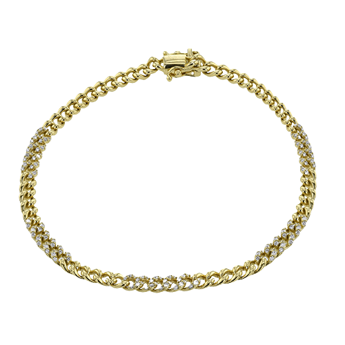 Chain Link Bracelet in 18k Gold with Diamonds LB2482