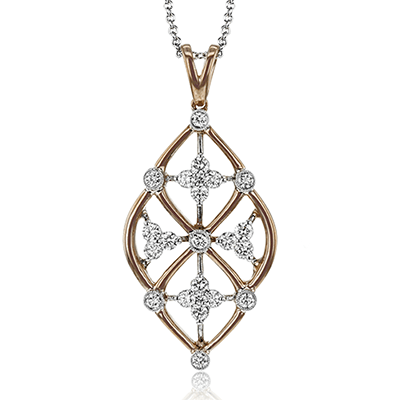 Trellis Pendant Necklace in 18k Gold with Diamonds LP4525