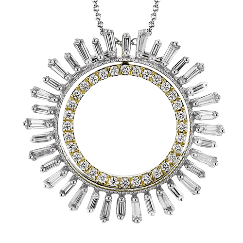 Medallion Pendant Necklace in 18k Gold with Diamonds LP4889