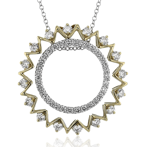 Sun Medallion Pendant Necklace in 18k Gold with Diamonds LP4922