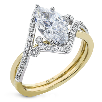 Marquise-Cut Criss-Cross Engagement Ring In 18k Gold With Diamonds LR2113-MQ