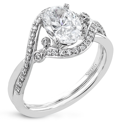 Oval-Cut Criss-Cross Engagement Ring In 18k Gold With Diamonds LR2113-OV