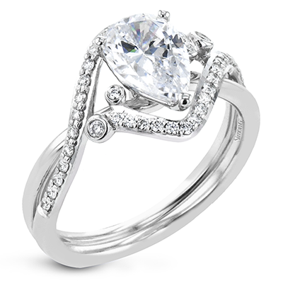 Pear-Cut Criss-Cross Engagement Ring In 18k Gold With Diamonds LR2113-PR