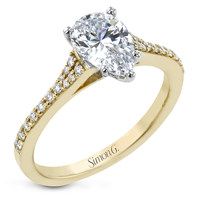 Pear-Cut Engagement Ring In 18k Gold With Diamonds LR2507-PR