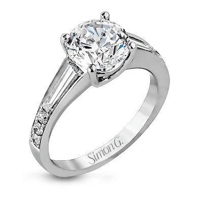 Round-Cut Simon-Set Engagement Ring In 18k Gold With Diamonds MR2219
