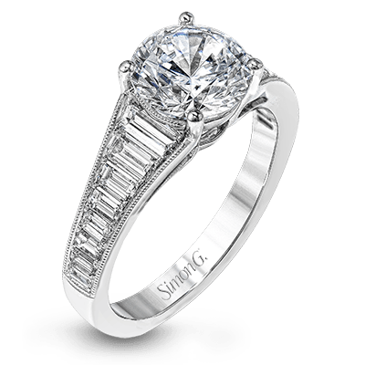 Round-Cut Engagement Ring In 18k Gold With Diamonds MR2358