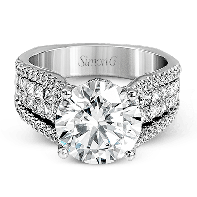 Round-Cut Simon-Set Engagement Ring In 18k Gold With Diamonds MR2691