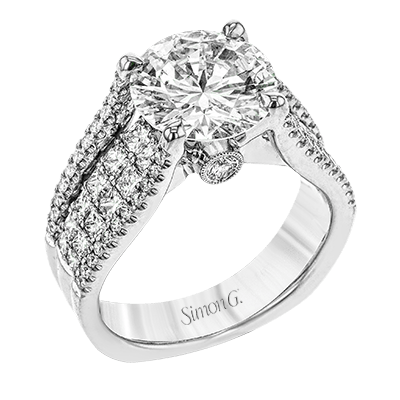 Round-Cut Simon-Set Engagement Ring In 18k Gold With Diamonds MR2691