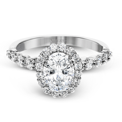 Oval-Cut Halo Engagement Ring In 18k Gold With Diamonds MR2878