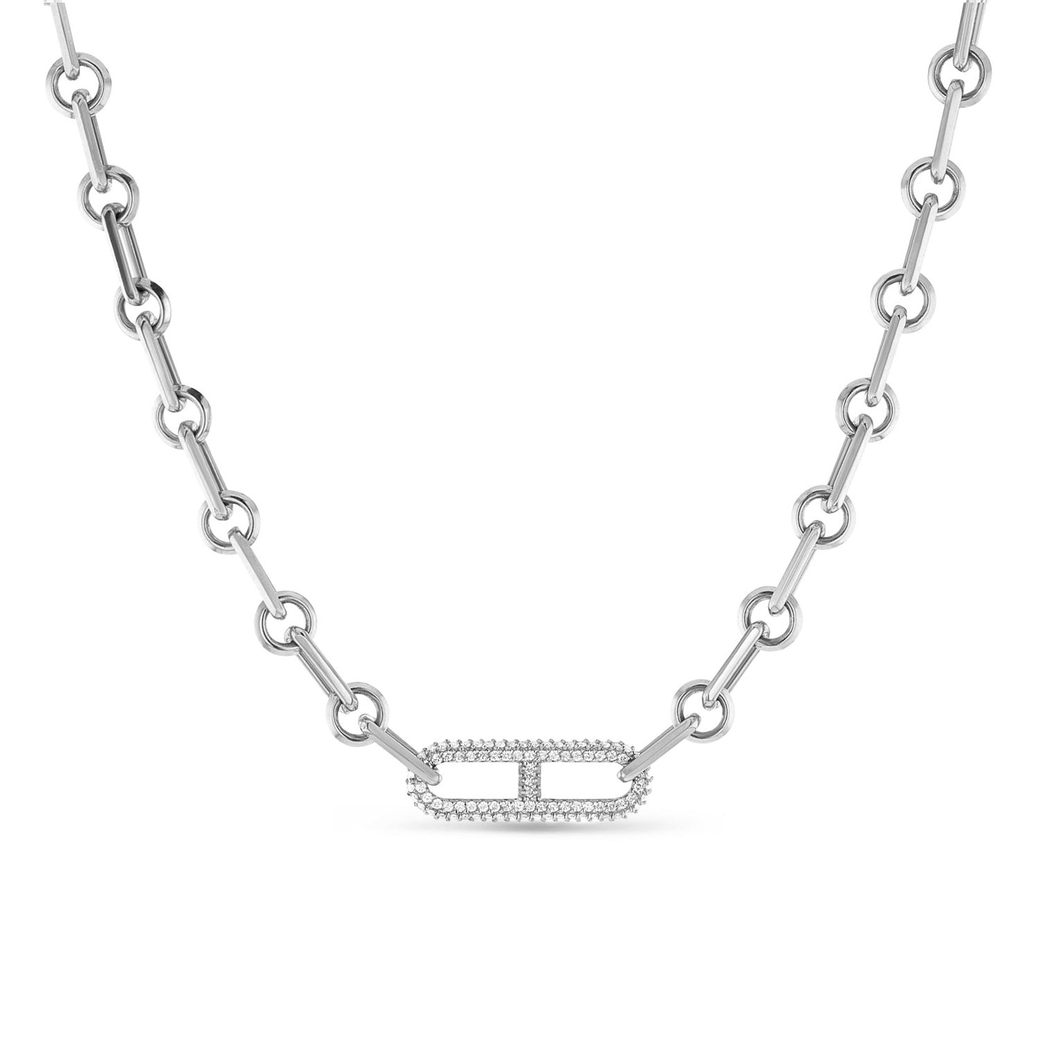 Single Diamond H Paris Link Soho Necklace  N03117BG - TBird