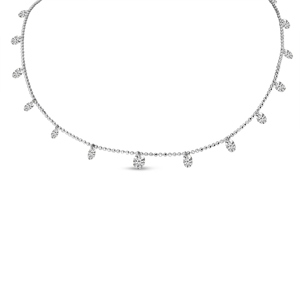 CLEOPATRA OVAL DASHING DIAMONDS NECKLACE P10223W-18