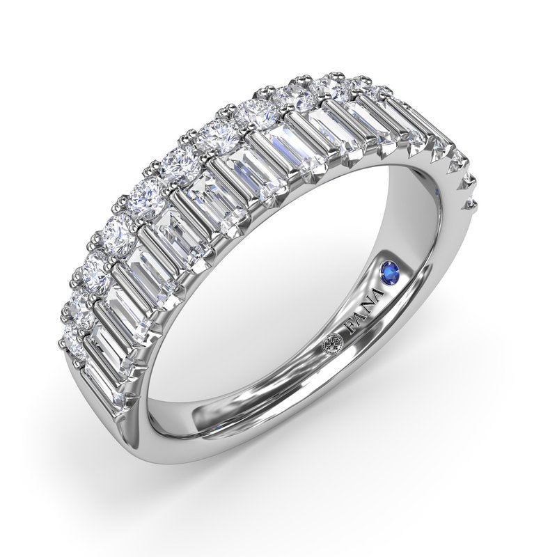 Baguette and Round Diamond Band R5097 - TBird