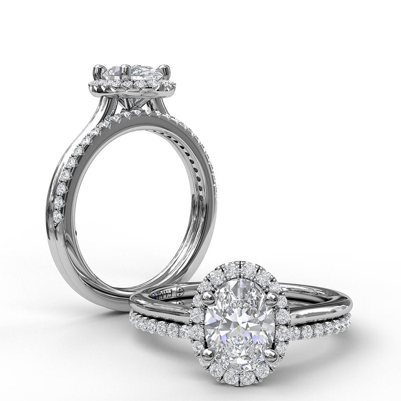 Oval Cut Halo Engagement Ring S3043 - TBird