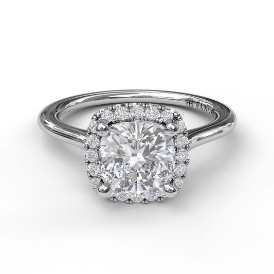 Classic Cushion Halo Engagement Ring S3044 - TBird