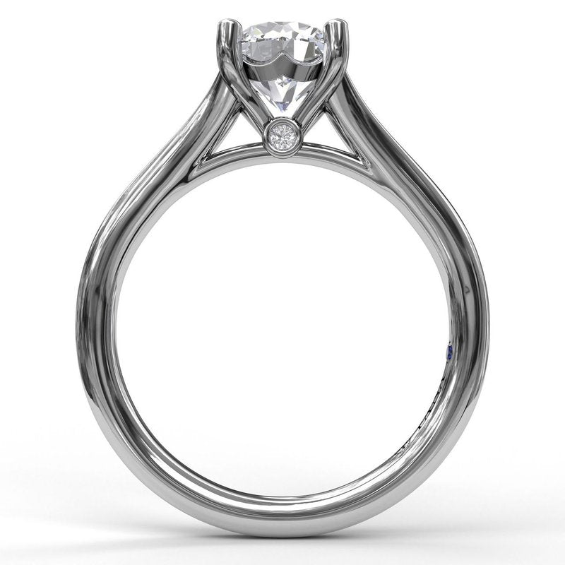 Round Cut Solitaire With Delicate Split Band S3045 - TBird