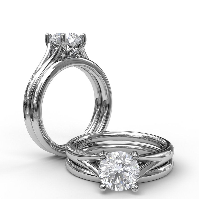 Round Cut Solitaire With Delicate Split Band S3045 - TBird
