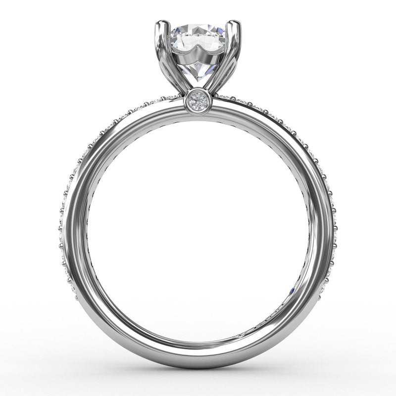 Classic Solitaire Engagement Ring With Diamond Band S3206 - TBird