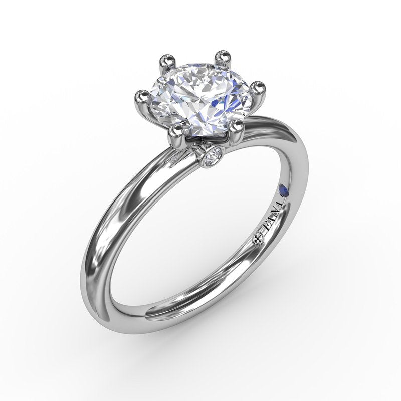Classic Six-Prong Round Diamond Solitaire Engagement Ring S4025 - TBird