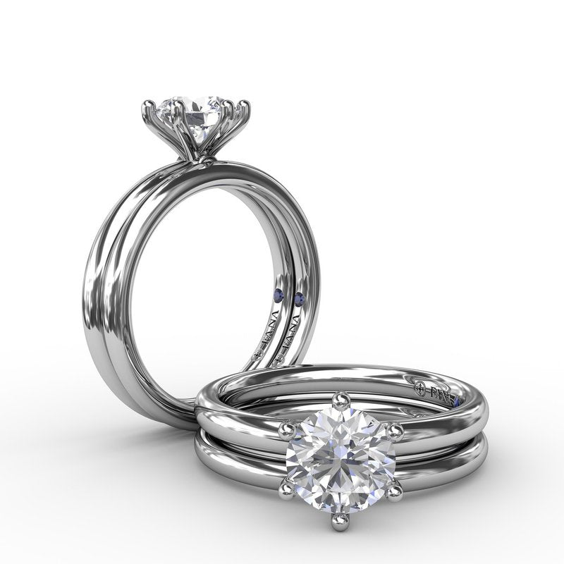 Classic Six-Prong Round Diamond Solitaire Engagement Ring S4025 - TBird