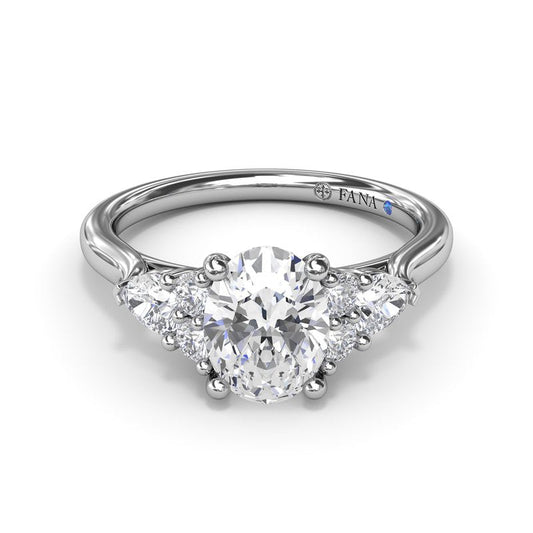 Pear Side Cluster Diamond Engagement Ring S4168 - TBird