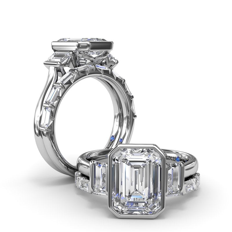 Bezel Set Diamond Engagement Ring S4233 - TBird