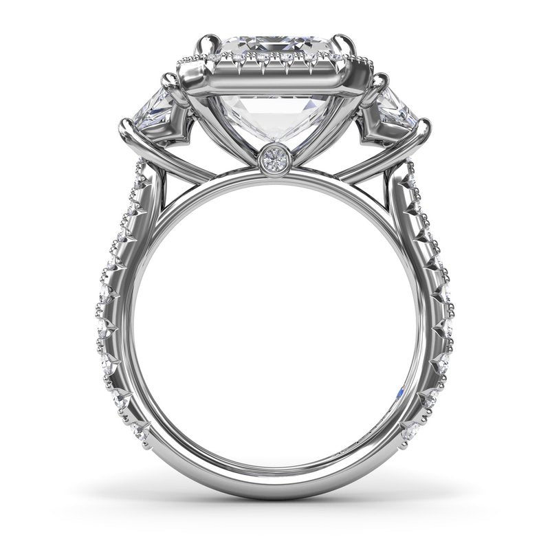 Three Stone Trapezoid Diamond Engagement Ring S4283 - TBird