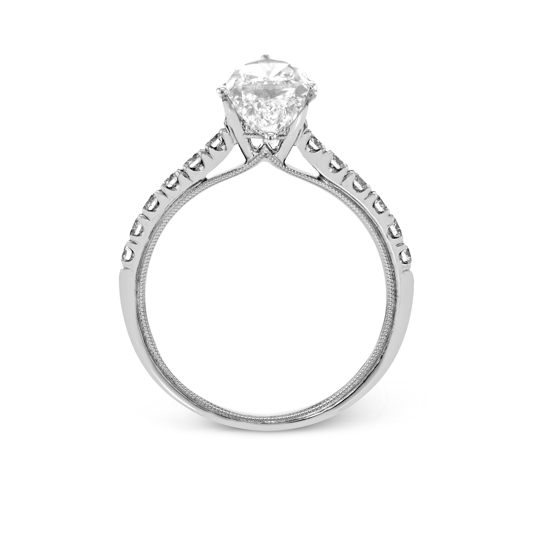 Pear-Cut Engagement Ring In 18k Gold With Diamonds TR738-PR