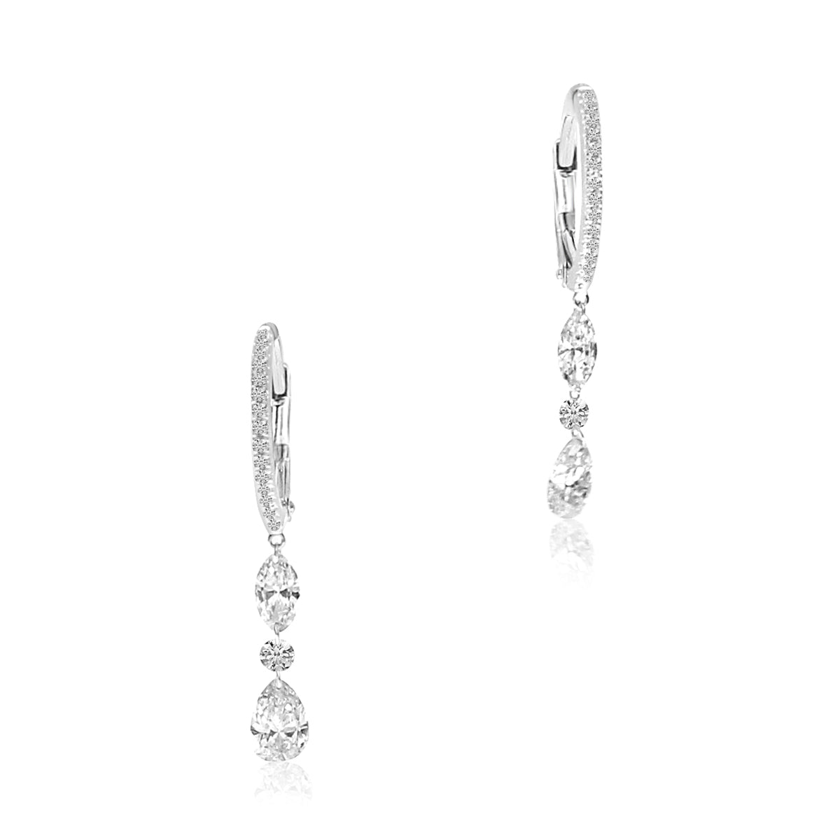 DASHING DIAMONDS PEAR HUGGIE EARRING E10193W